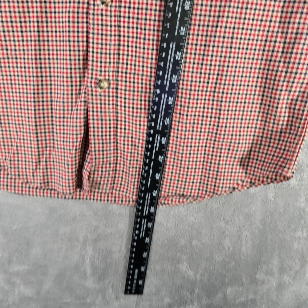 J. Crew Slim Fit Button Down Shirt‎ Red Checkered Long Sleeve Mens Medium